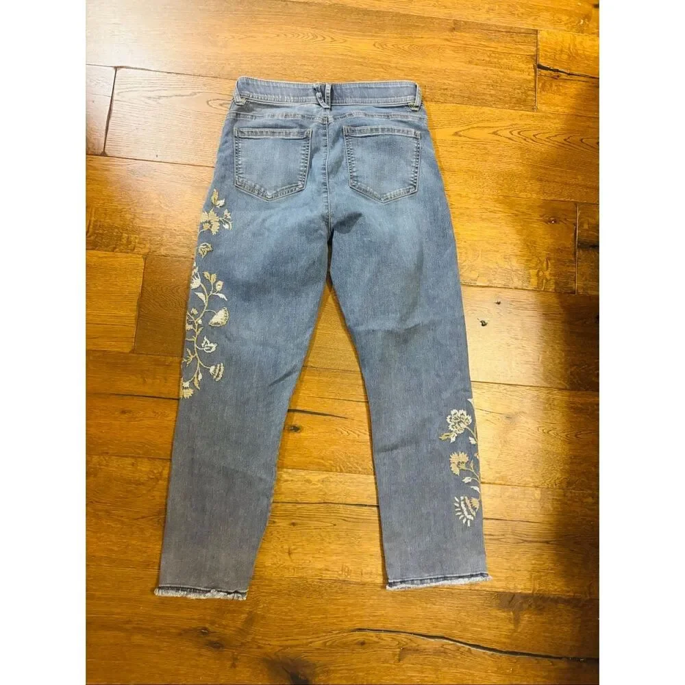 Democracy embroidered cropped jeans 10 ab technology - Picture 2 of 7